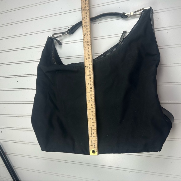 Gucci Nylon Small Shoulder Bag Black Zip Hobo Purse - Picture 13 of 13